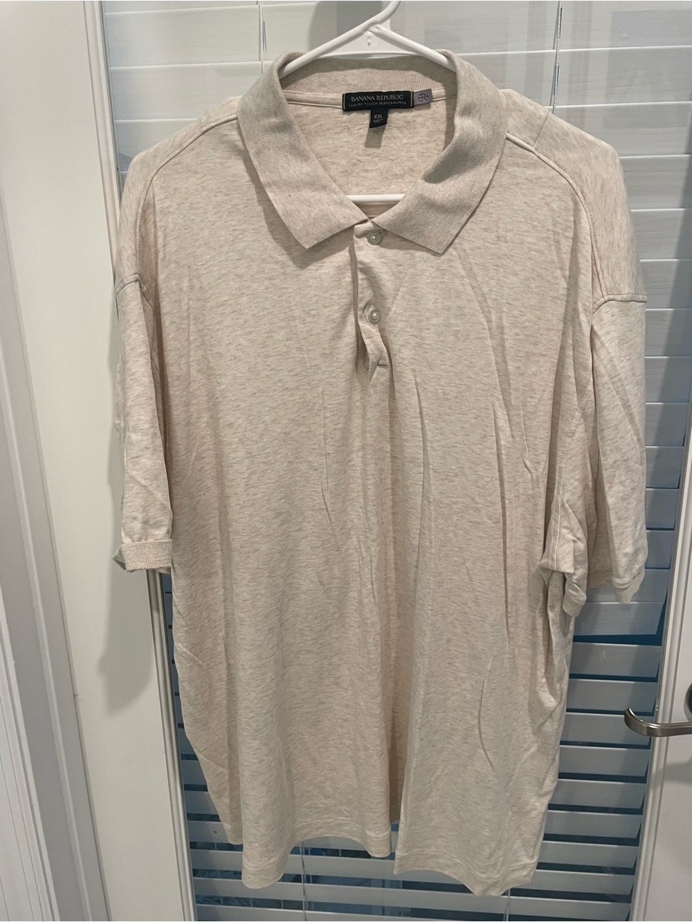 Banana Republic Men's Polo Shirt in Light Beige/Cream